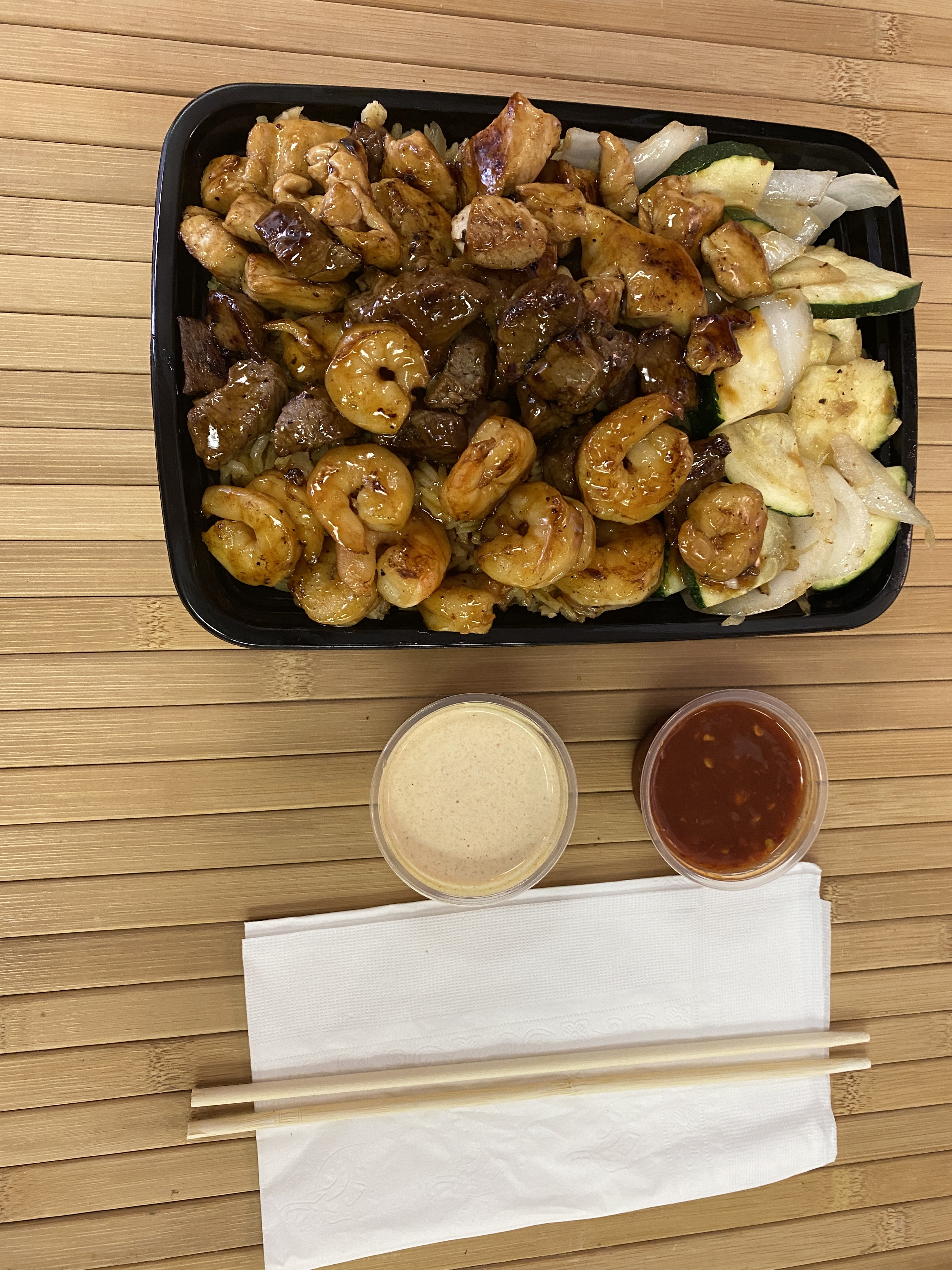 GF: Hibachi Chicken, Steak & Shrimp