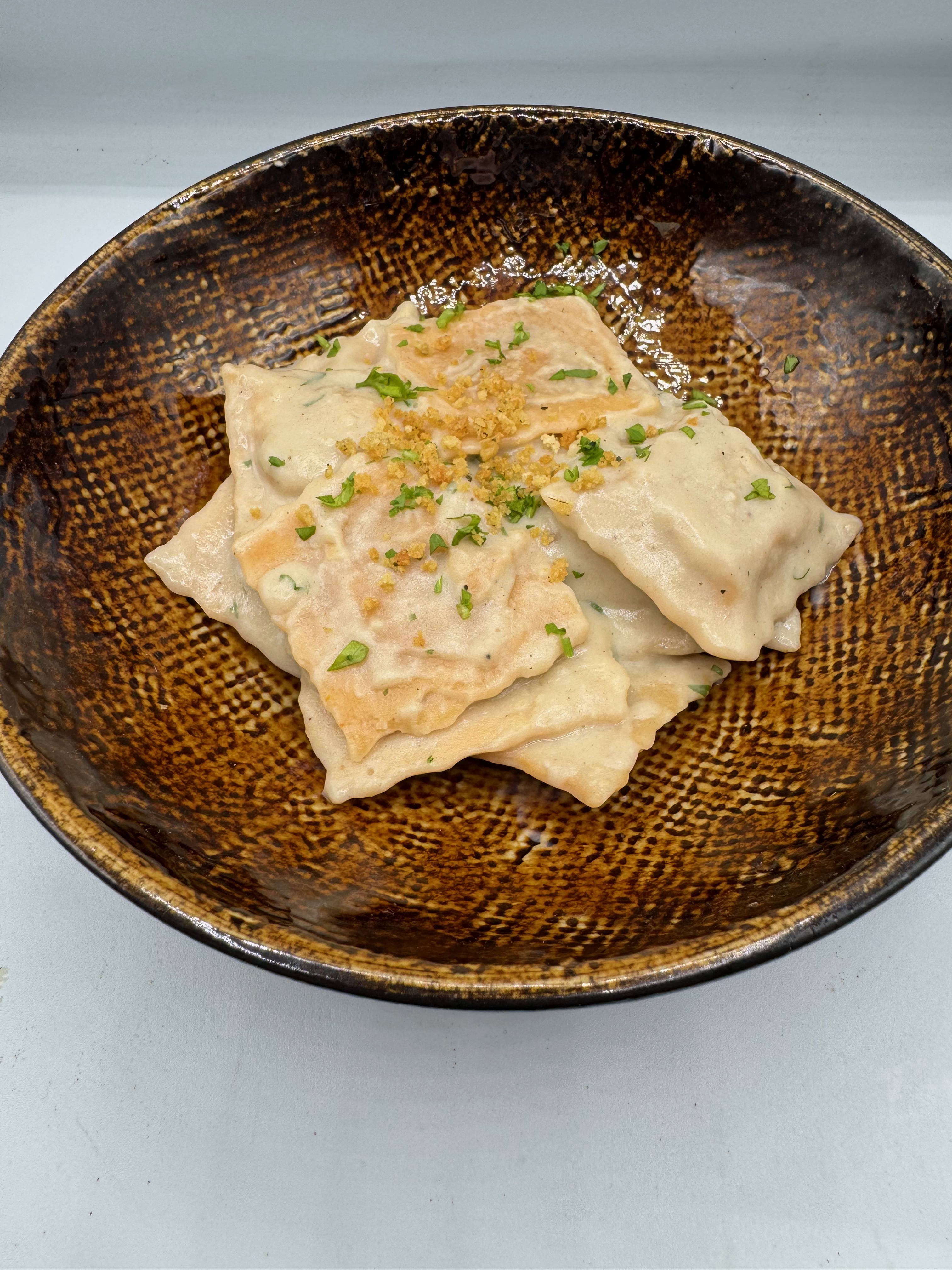 Hand-Made Ravioli with Sweet Potato in a 