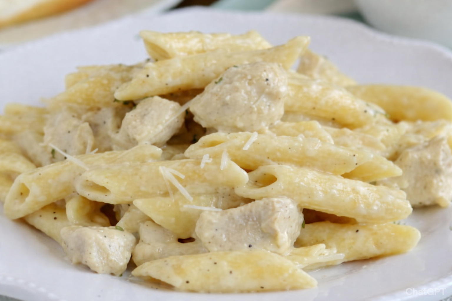 Grilled Chicken & Alfredo Penne Pasta