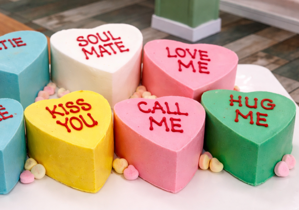 Conversation Heart Cake