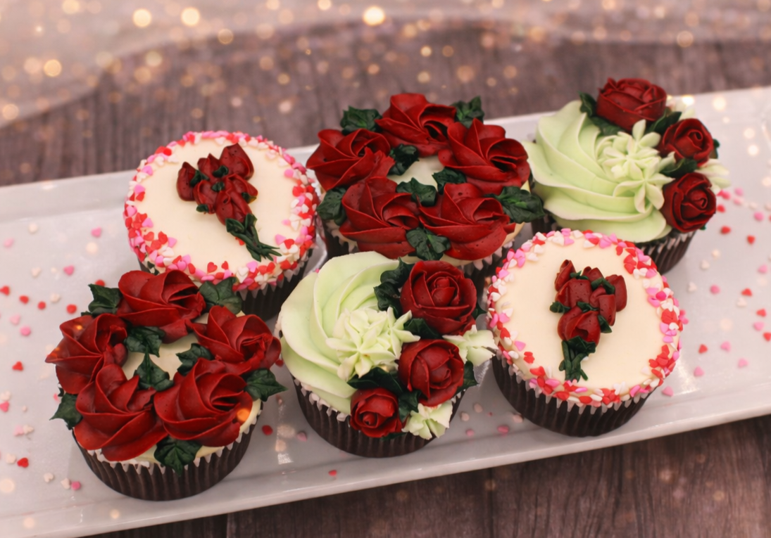 Valentine’s Rose Cupcakes