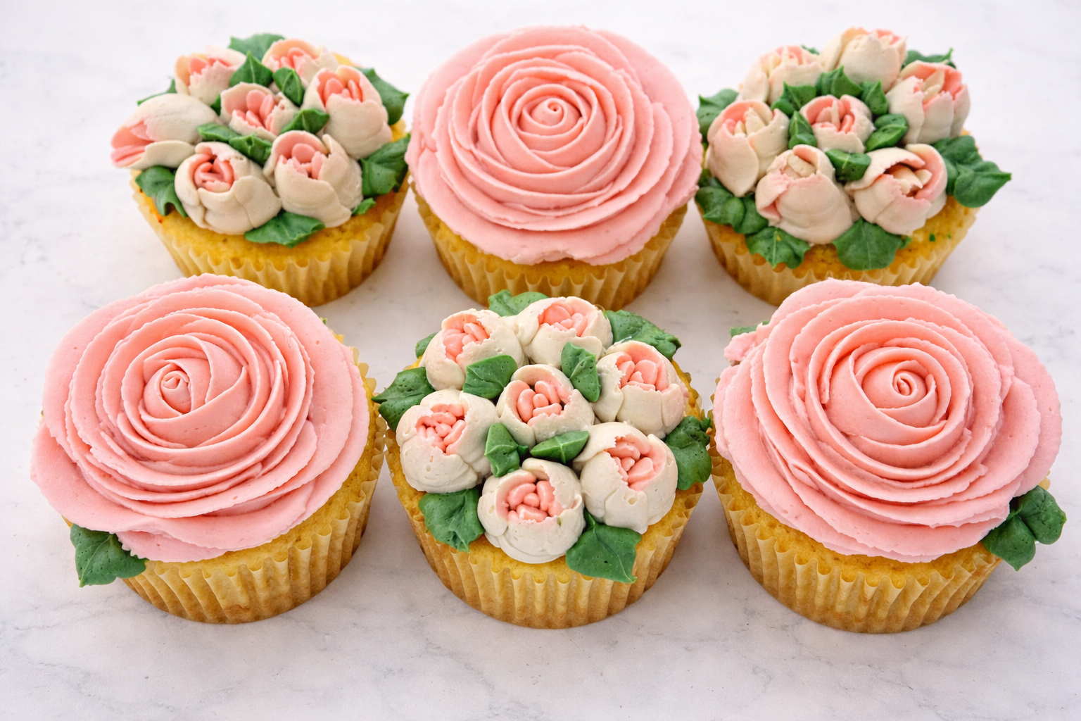 Pink Floral Cupcake Box