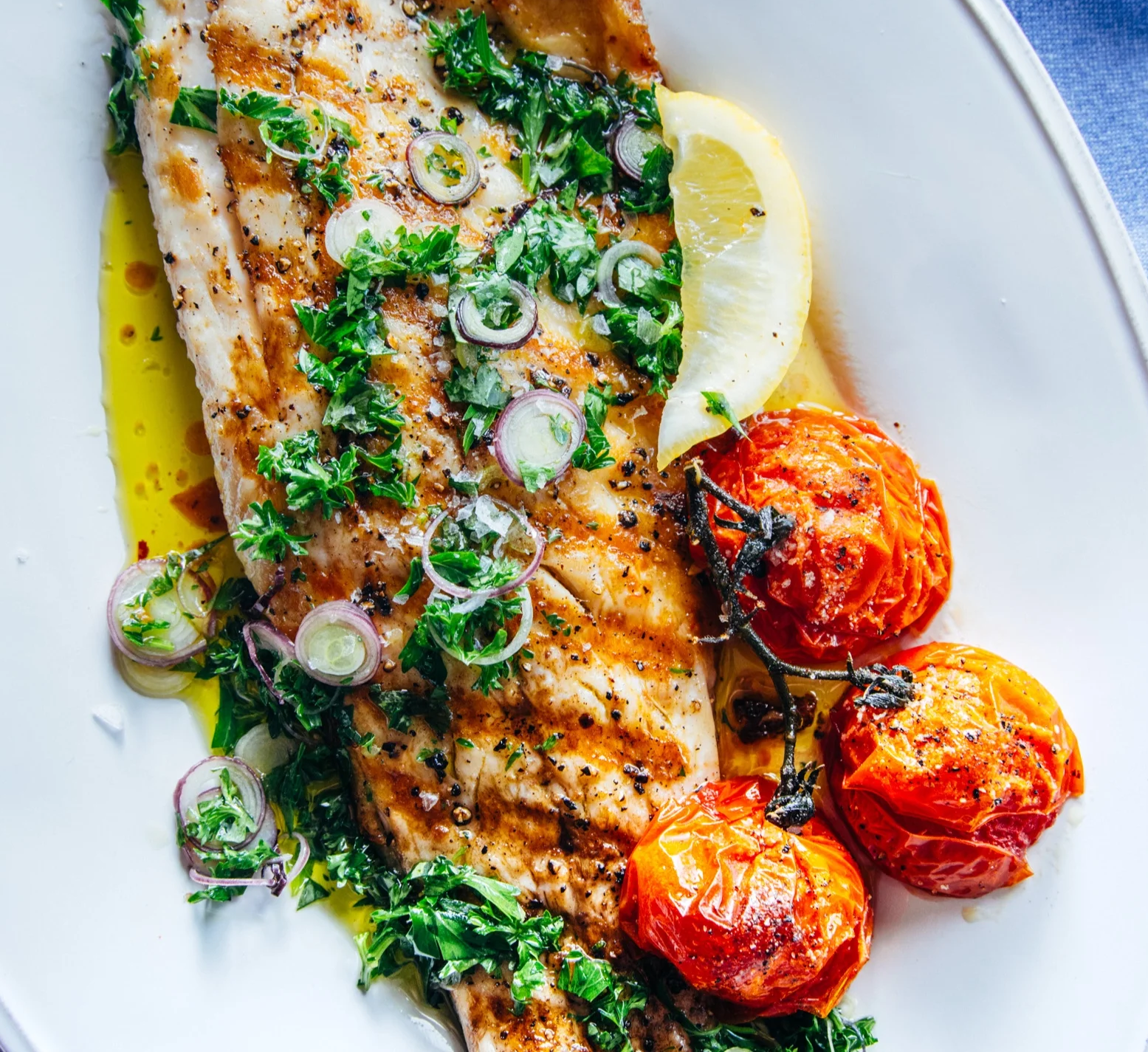 Grilled Lemon Herb Striped Bass NEW