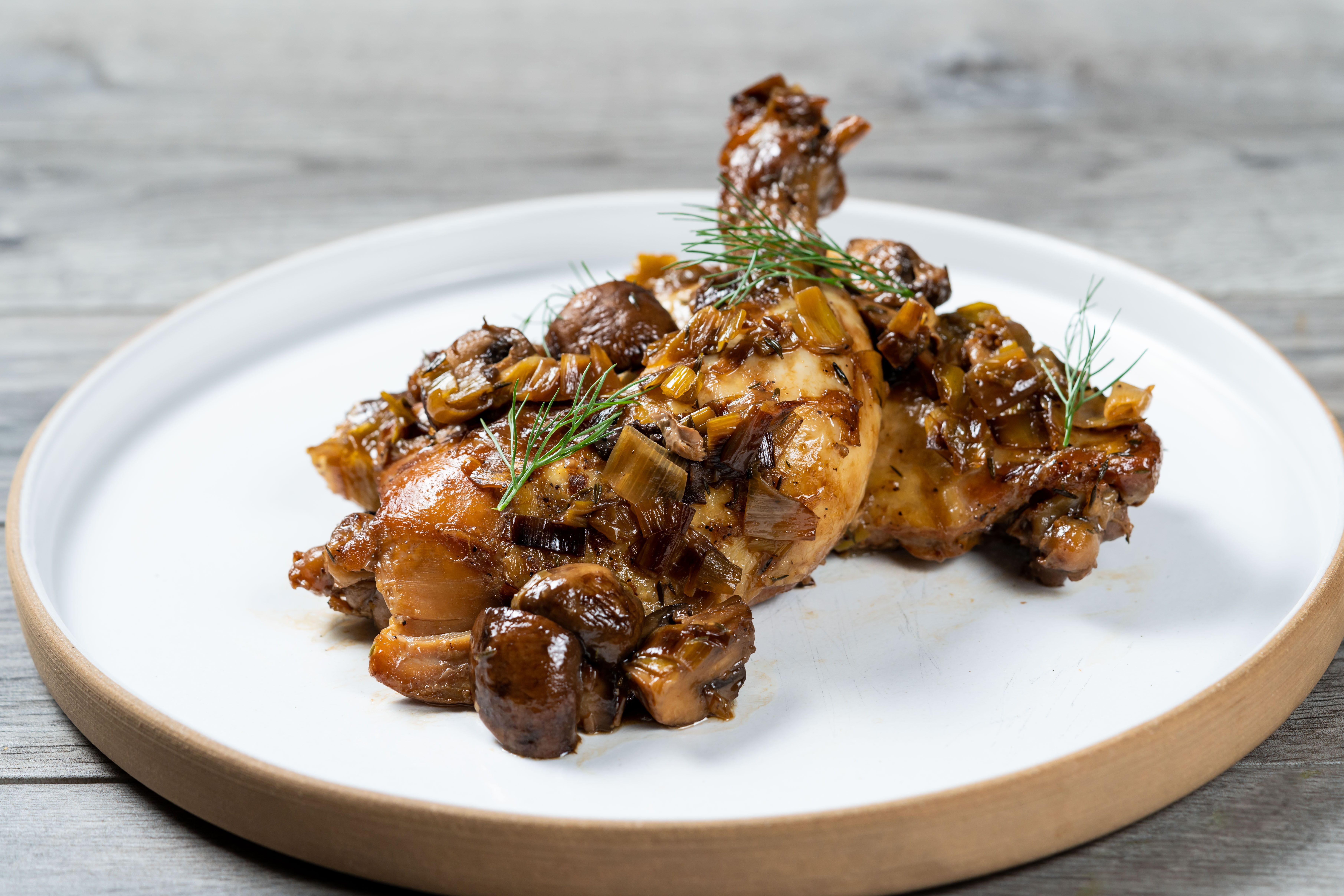 Leek & Mushroom Braised Chicken